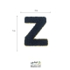 تکه دوزی حروف انگلیسی Z سر مه ای