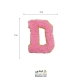 تکه دوزی حروف انگلیسی D صورتی