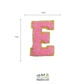 تکه دوزی حروف انگلیسی E صورتی