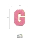 تکه دوزی حروف انگلیسی G صورتی