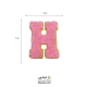 تکه دوزی حروف انگلیسی H صورتی