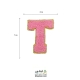 تکه دوزی حروف انگلیسی T صورتی