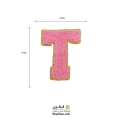 تکه دوزی حروف انگلیسی T صورتی