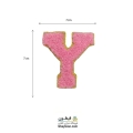 تکه دوزی حروف انگلیسی Y صورتی