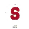 تکه دوزی حروف انگلیسی S قرمز