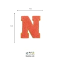 تکه دوزی حروف انگلیسی N گلبهی