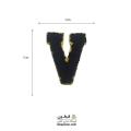 تکه دوزی حروف انگلیسی V مشکی