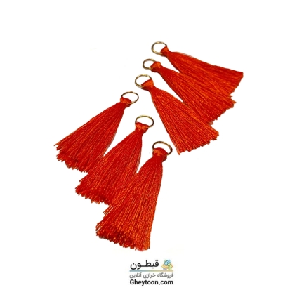 منگوله ریشه ای ابریشمی حلقه دار نارنجی