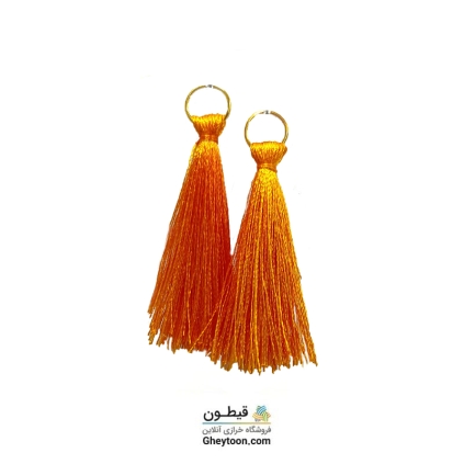 منگوله ریشه ای ابریشمی حلقه دار نارنجی روشن