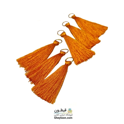 منگوله ریشه ای ابریشمی حلقه دار نارنجی روشن