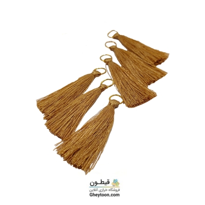 منگوله ریشه ای ابریشمی حلقه دار طلایی