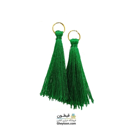 منگوله ریشه ای ابریشمی حلقه دار سبز تیره