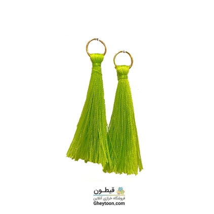 منگوله ریشه ای ابریشمی حلقه دار سبز روشن