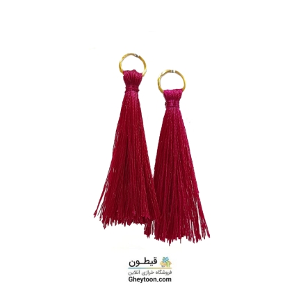 منگوله ریشه ای ابریشمی حلقه دار زرشکی