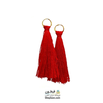 منگوله ریشه ای ابریشمی حلقه دار قرمز