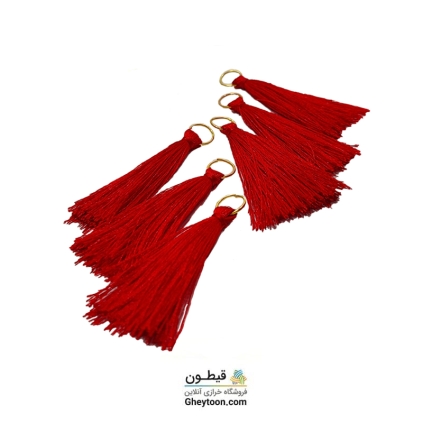 منگوله ریشه ای ابریشمی حلقه دار قرمز