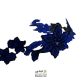 نوار گل گلدوزی نگین دار حرارتی اپلیکه ای آبی کاربنی