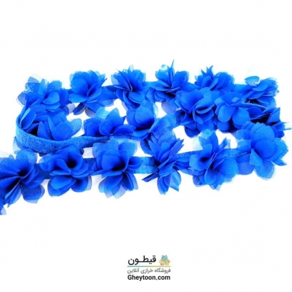 گل حریر جنس حریر سایز کوچک آبی کاربنی