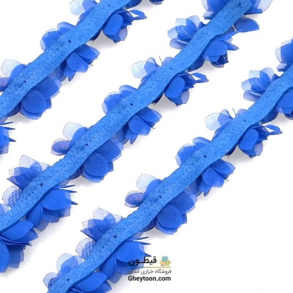 گل حریر جنس حریر سایز کوچک آبی کاربنی