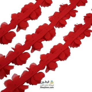 گل حریر جنس حریر سایز کوچک قرمز