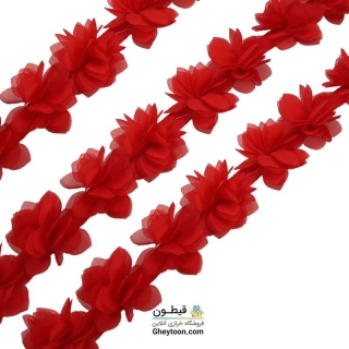 گل حریر جنس حریر سایز کوچک قرمز