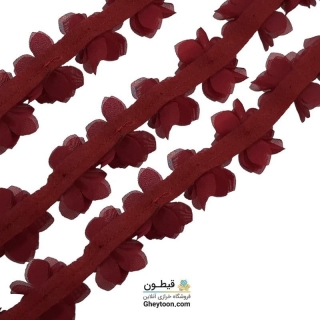 گل حریر جنس حریر سایز کوچک زرشکی