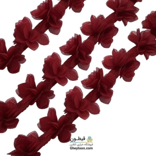 گل حریر جنس حریر سایز کوچک زرشکی