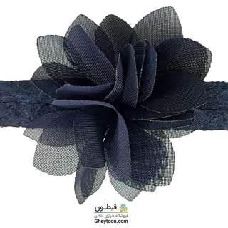 گل حریر جنس حریر سایز کوچک سرمه ای