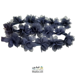 گل حریر جنس حریر سایز کوچک سرمه ای