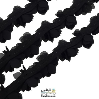 گل حریر جنس حریر سایز کوچک مشکی