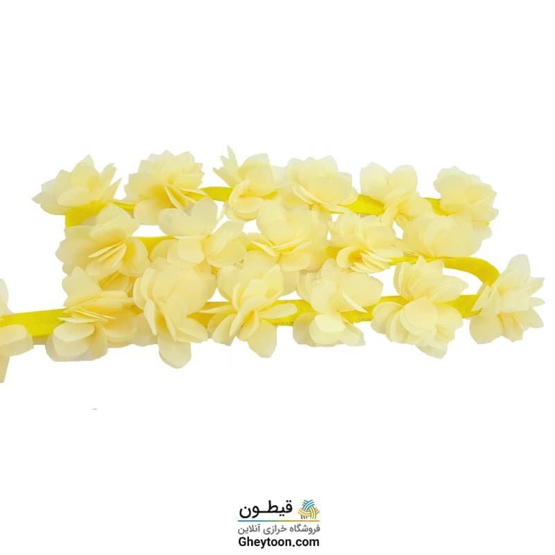 گل حریر جنس حریر سایز کوچک لیمویی