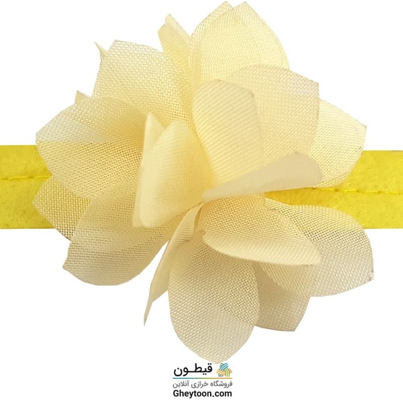 گل حریر جنس حریر سایز کوچک لیمویی