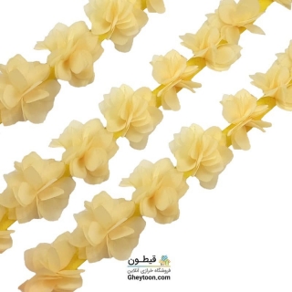 گل حریر جنس حریر سایز کوچک لیمویی