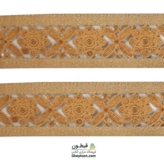 نوار طلایی 6سانتی متری دوطرفه صاف نگین دار001