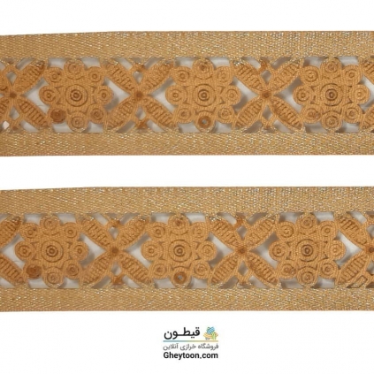 نوار طلایی 6سانتی متری دوطرفه صاف نگین دار001