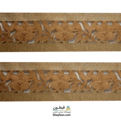 نوار طلایی 6سانتی متری دوطرفه صاف نگین دار002